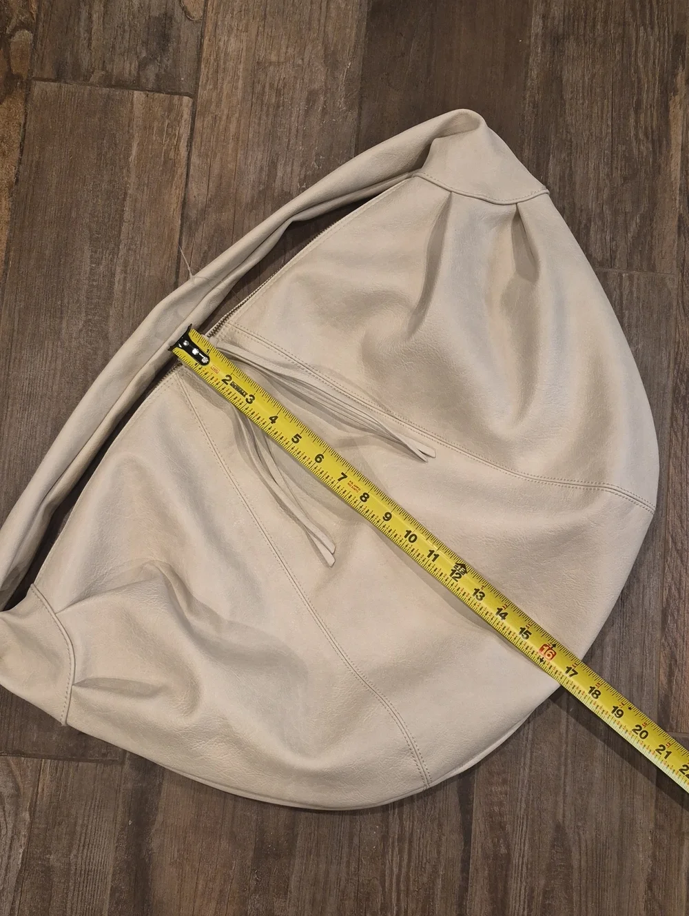 Free People Ivory Vegan Leather Slouchy Hobo Carryall Shoulder Crossbody Bag